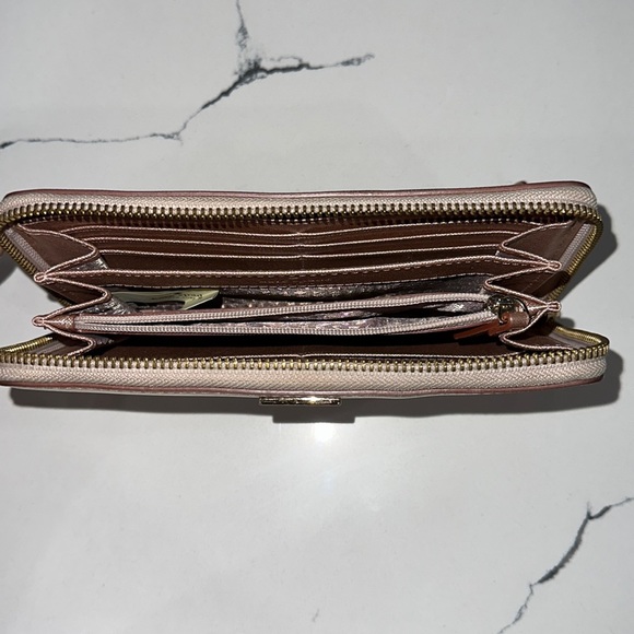 Kate Spade Zip-Around Wallet Metallic Rose Gold - Picture 3 of 5